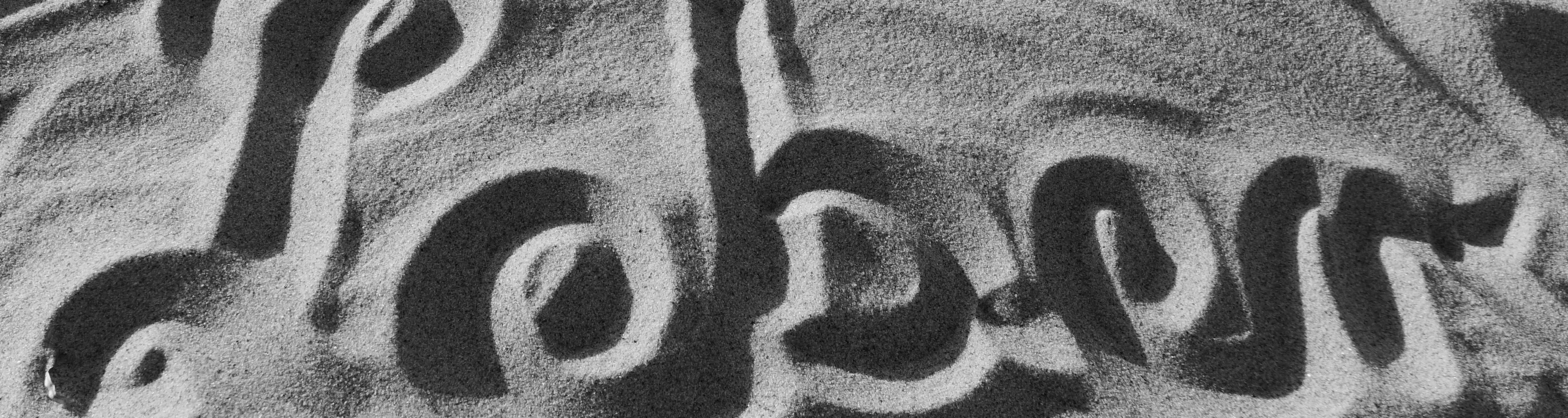 Sandbild mit dem Wort Leben