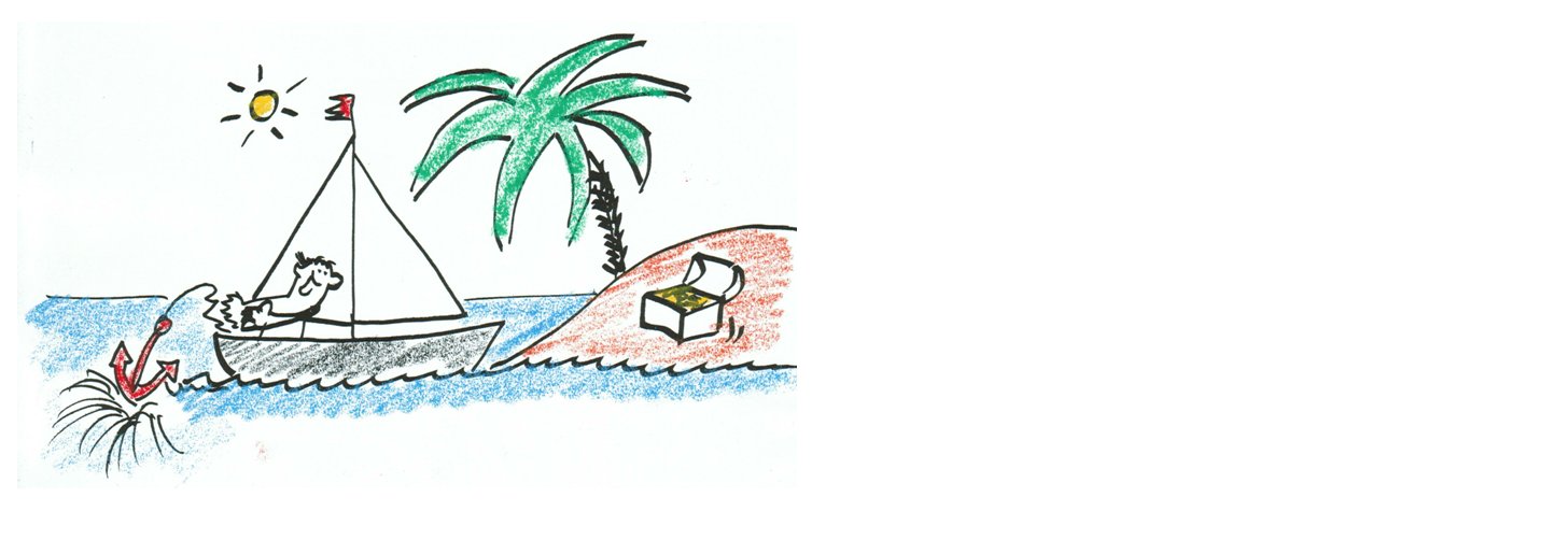 Skizze Ankern an der Insel die ich mir erträumt habe.