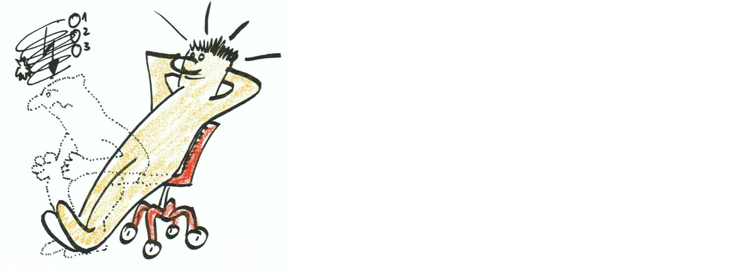 Skizze. Wie kann ich mich in einen guten Zustand überführen. Zurücklehnen geht immer.